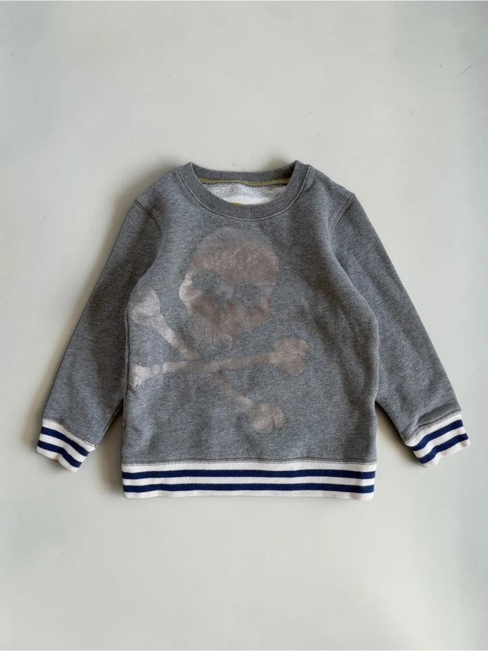 MINI BODEN EUC Metallic Skull & Crossbones Crewneck Sweatshirt